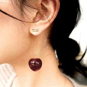 New Simulation Strawberry;Cherry Dangle Earrings